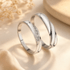 Bagues couple brillantes vagues