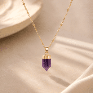Collier femme améthyste chakra