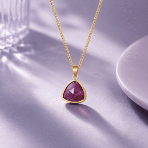 Collier femme améthyste sertie