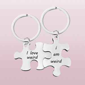 Porte-clés puzzle couple bizarre