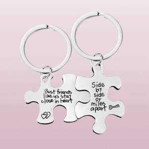 Porte-clés couple puzzle amoureux distance