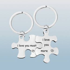 Porte-clés couple puzzle love you more