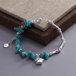 Bracelet femme pierres turquoises étoile