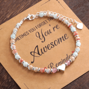 Bracelet amazonite pierre Shoushan cœur