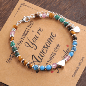 Bracelet femme perles et pierres multicolores